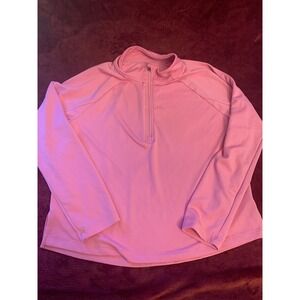 Athletic Works Pink Quarter Zip Pullover Thumbhole Long Sleeve Shirt XL 14-16